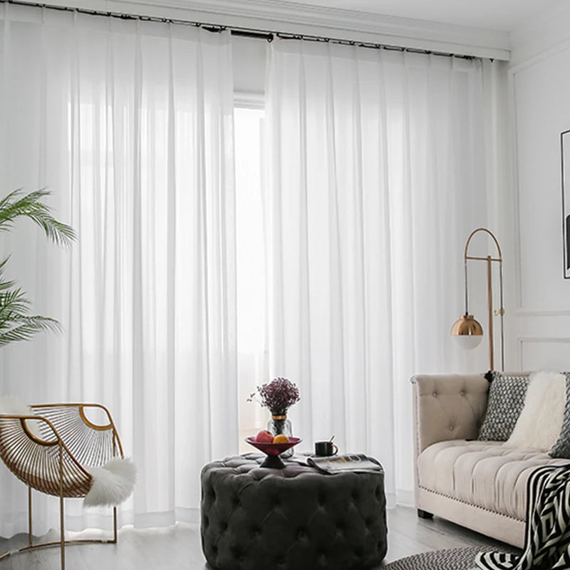 White Sheer Voile Curtains