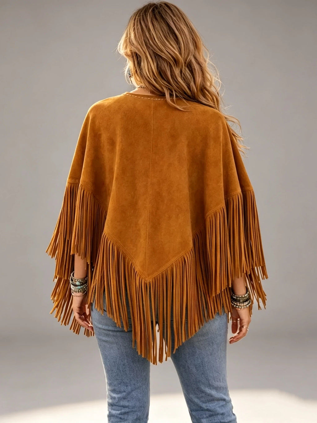 Boho Tassel Patchwork Cape Jacket