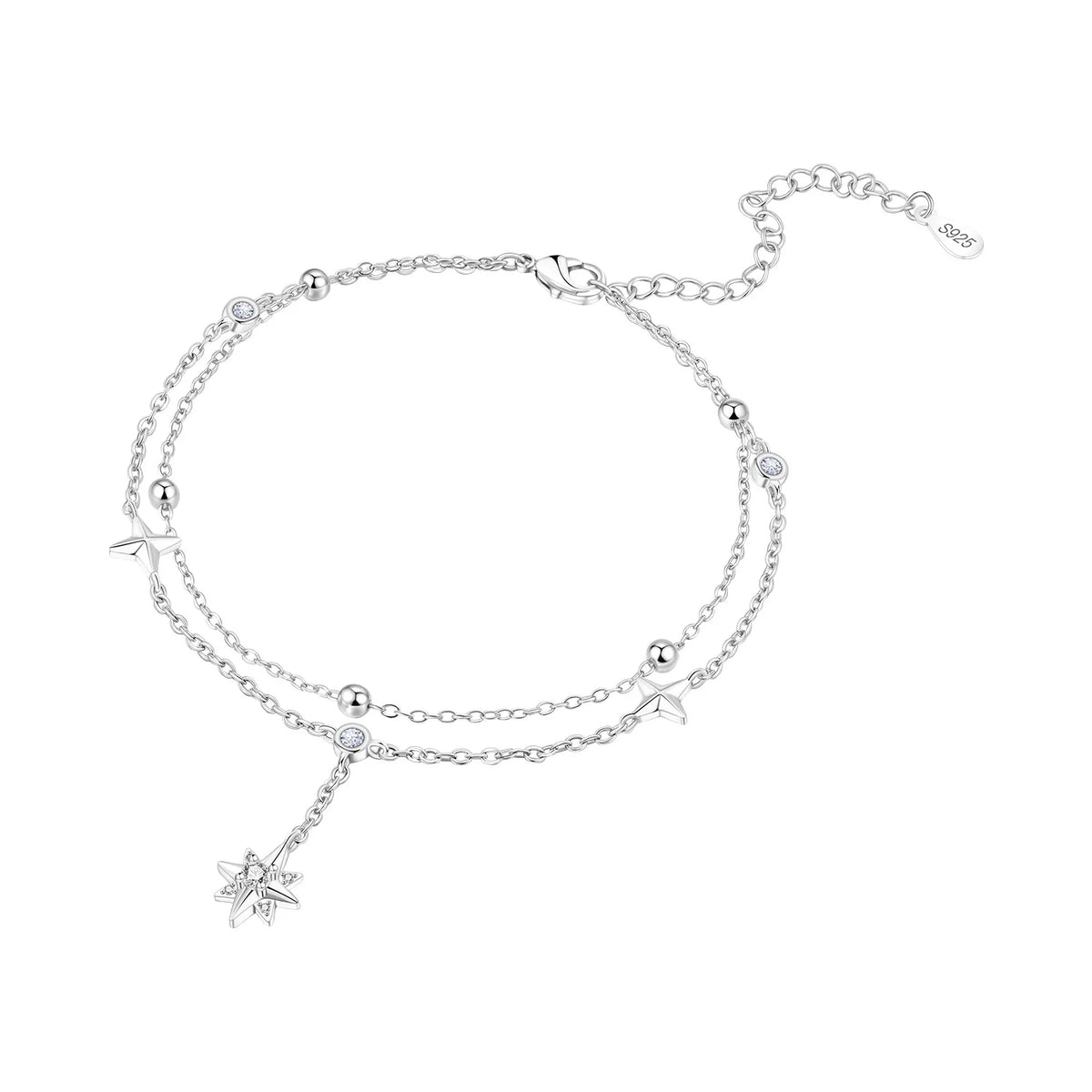 925 Silver Asymmetric Chain Anklet