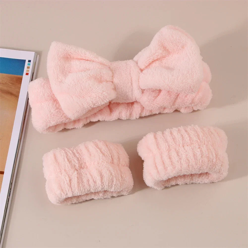 Spa Headband & Wristbands – 3 Pcs
