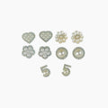 Pearl Rhinestone Flower Shoe Charms Set
