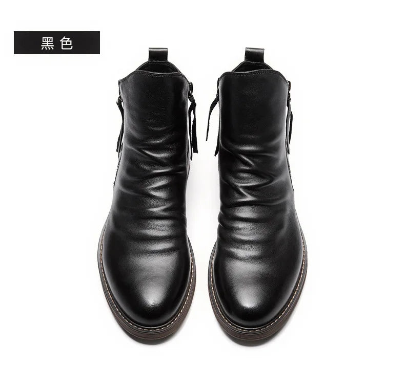 Men's Retro Leather Ankle Boots