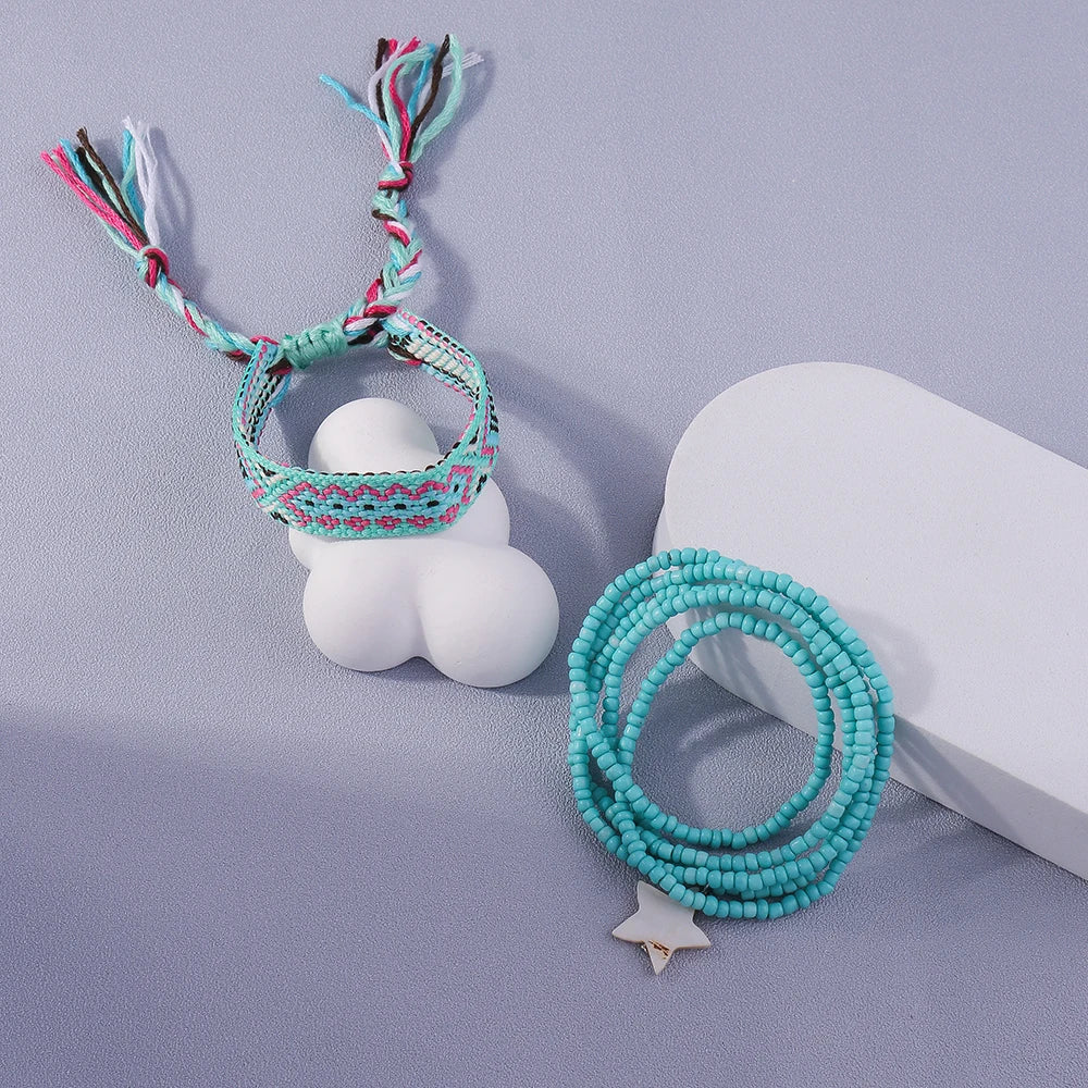 Boho Beaded Star Anklet