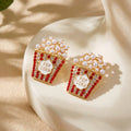 Popcorn Rhinestone Pearl Statement Earrings
