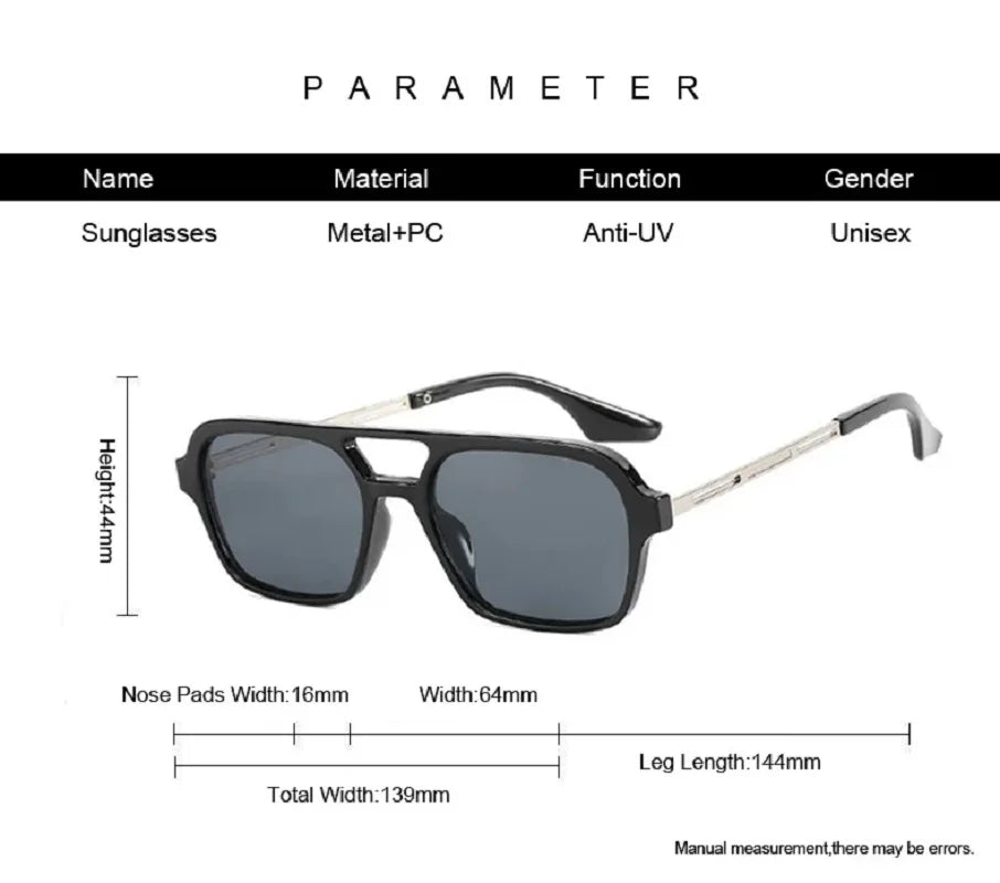 Retro Double Bridge Gradient Sunglasses