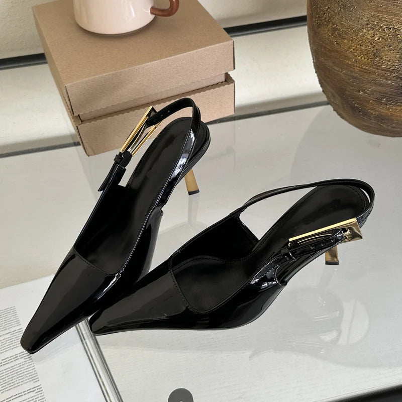 Women's Pointed-Toe Strap Slingback Pumps