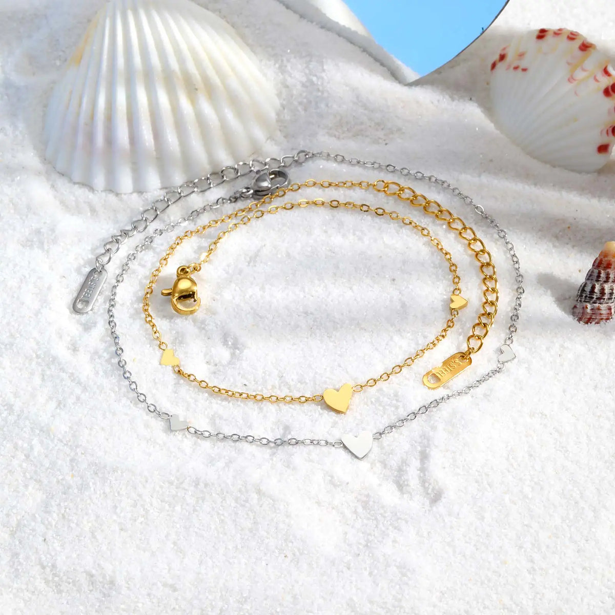 ❤️ Gold Heart Anklet Bracelet