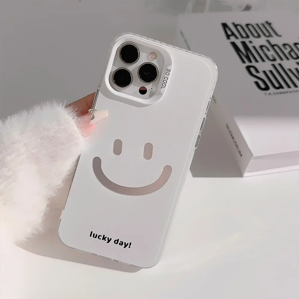 White Smiley Face iPhone Case