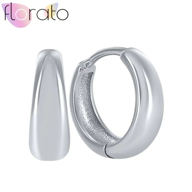 925 Silver Plain Circle Hoop Earrings