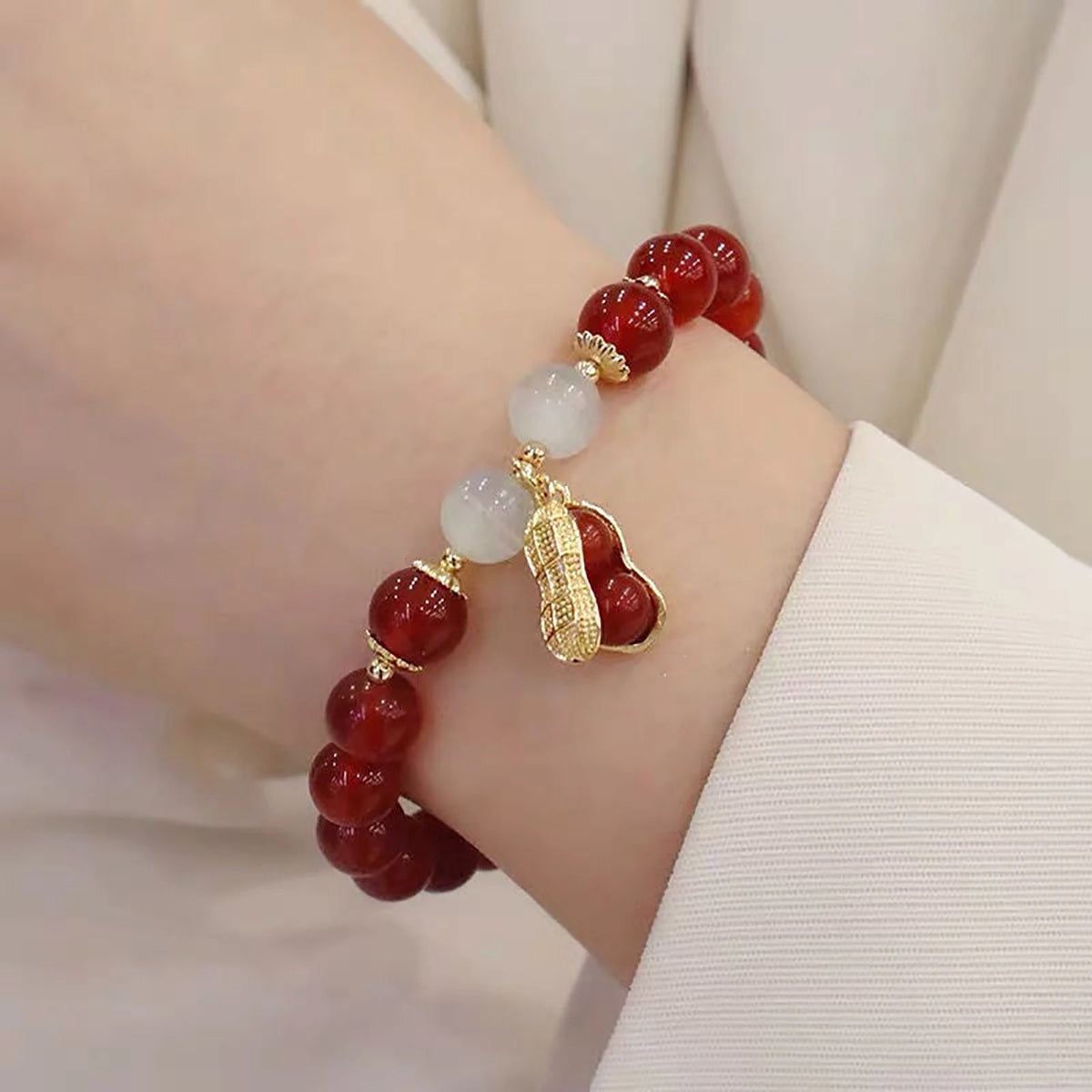 Crystal Butterfly Bead Bracelet