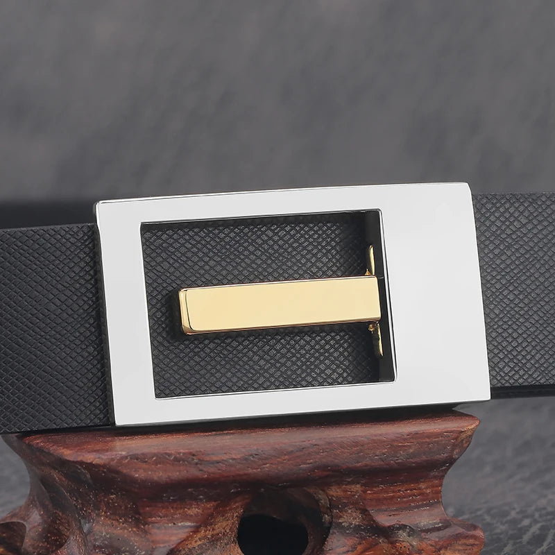White Leather Belt with Silver Slide Buckle