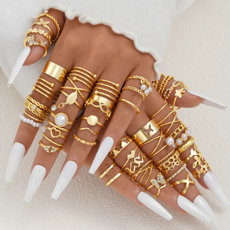 Vintage Rings Set – 58 Pcs