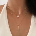 Layered Zircon Pendant Necklace