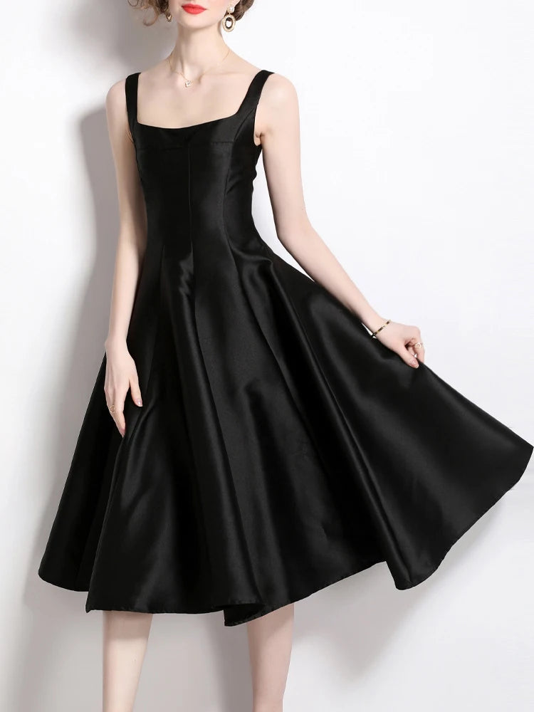 White Satin Vintage Evening Dress
