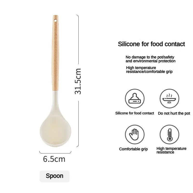 Silicone Spatula & Spoon Set – 3 Pcs