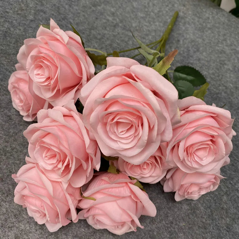 9-Head Artificial Rose Bouquet