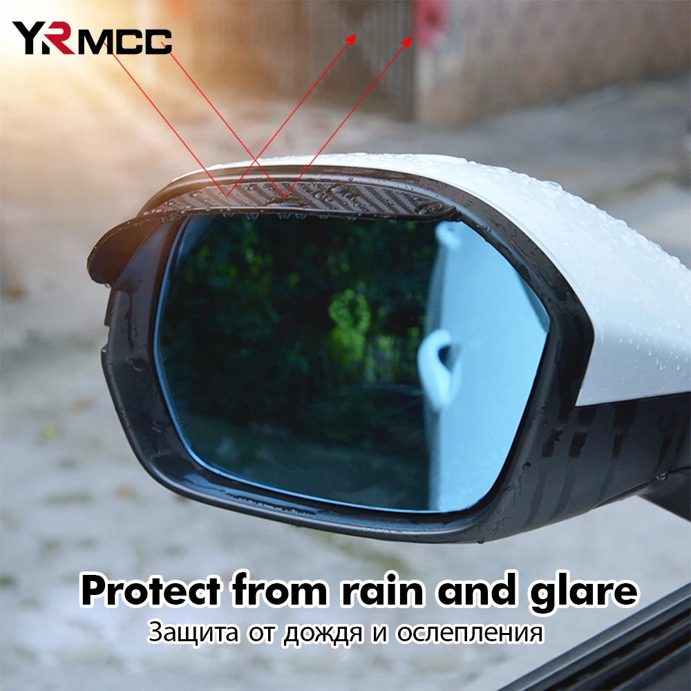 🚗 2PCS Carbon Fiber Rearview Mirror Rain Visors