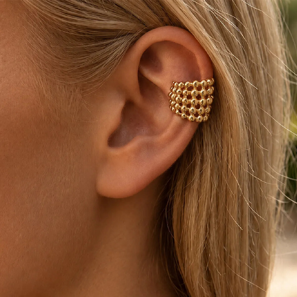 18K Gold Plated Geometric Clip-On Earrings