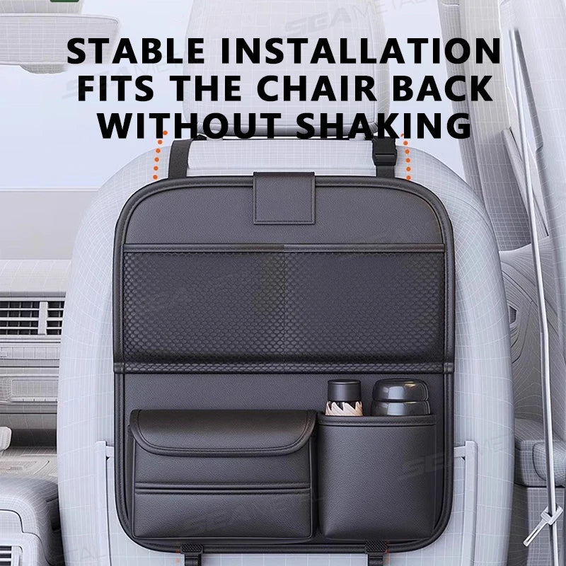 🚗 Car Seat Back Organizer with Foldable Tray