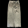 Letter Embroidered Wide-Leg Jeans