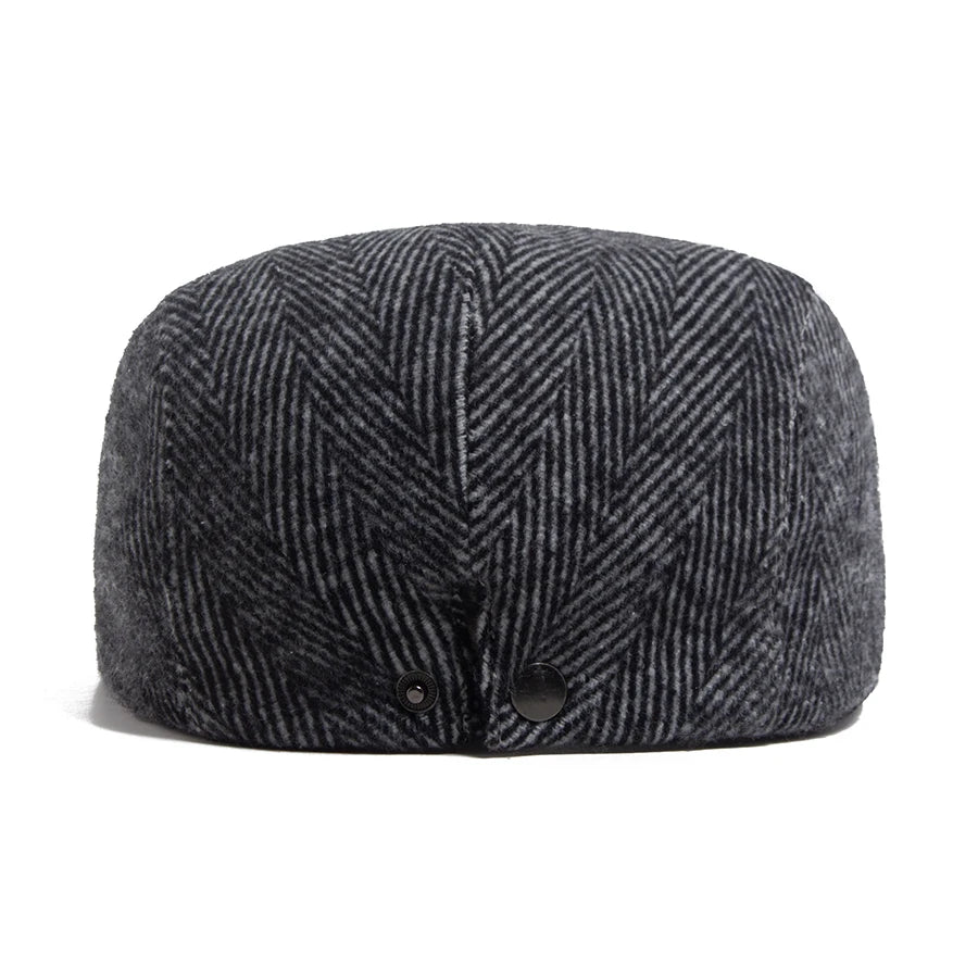 Herringbone Newsboy Beret Cap