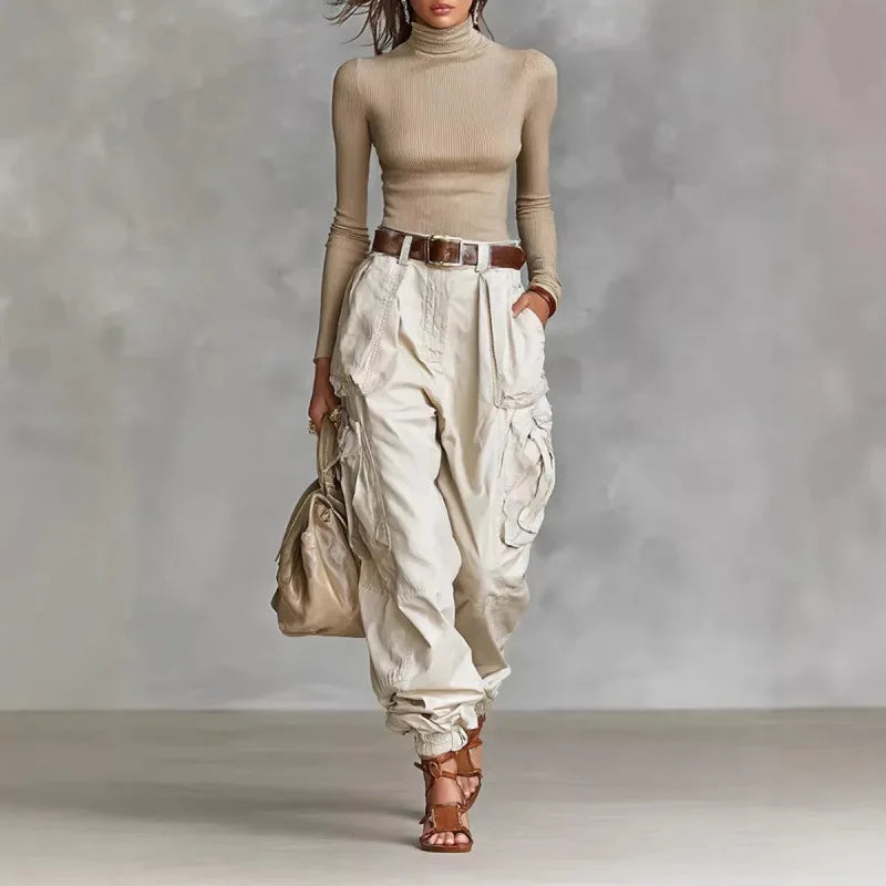 Women's High Waist Cargo Pants
