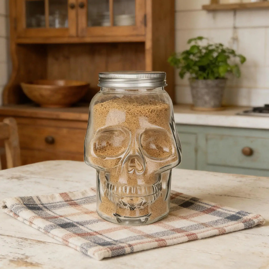 Skull Shaped Storage Jar