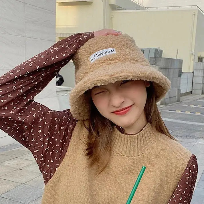 Embroidered Lambswool Bucket Hat