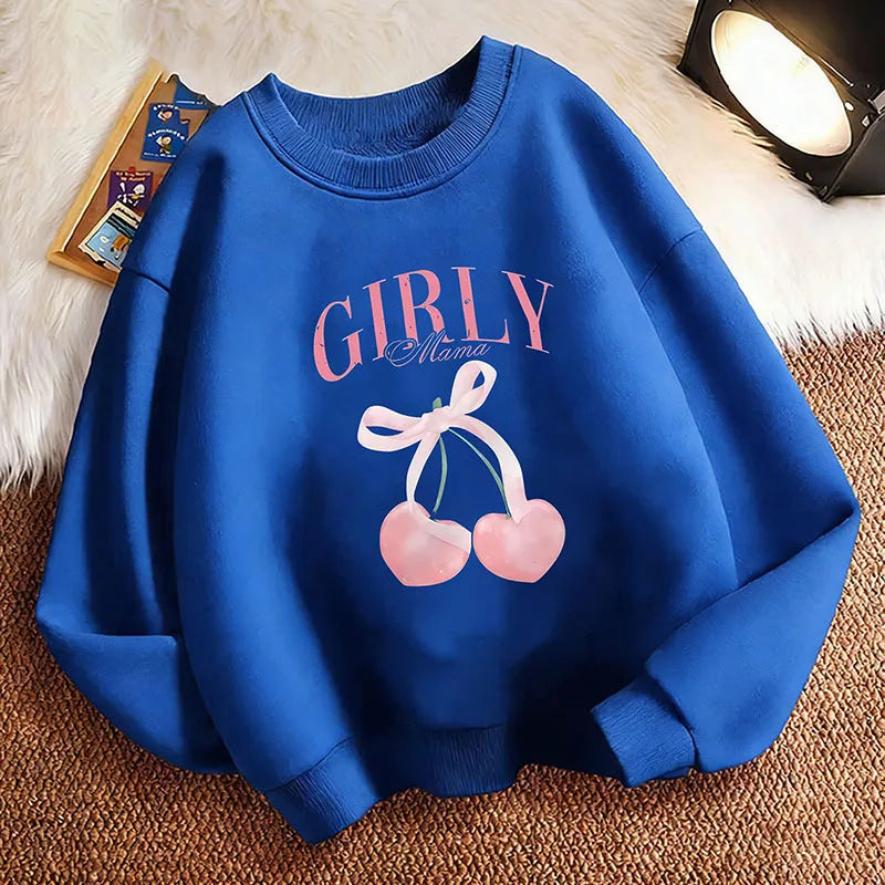 Girls Cherry Print Sweatshirt