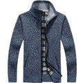 Men's Fleece-Lined Knit Zip Cardigan