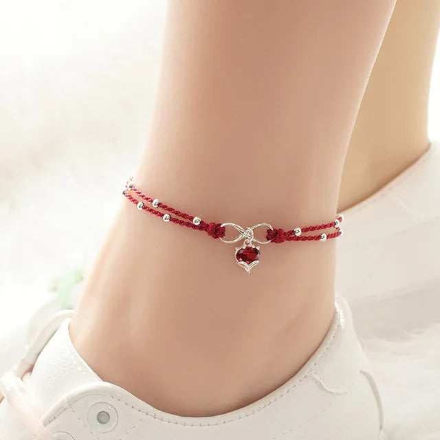 925 Silver Double-Layer Disc Anklet