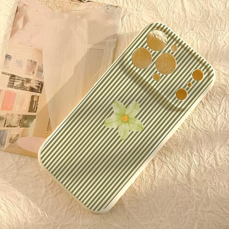 🌿 Olive Green Floral Phone Case