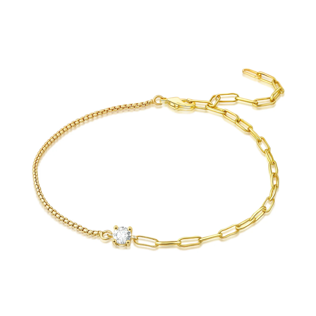925 Silver Asymmetric Chain Anklet