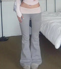 Contrast Color Bell Bottom Pants