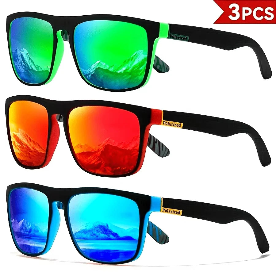 Polarized Retro Square Sunglasses Set