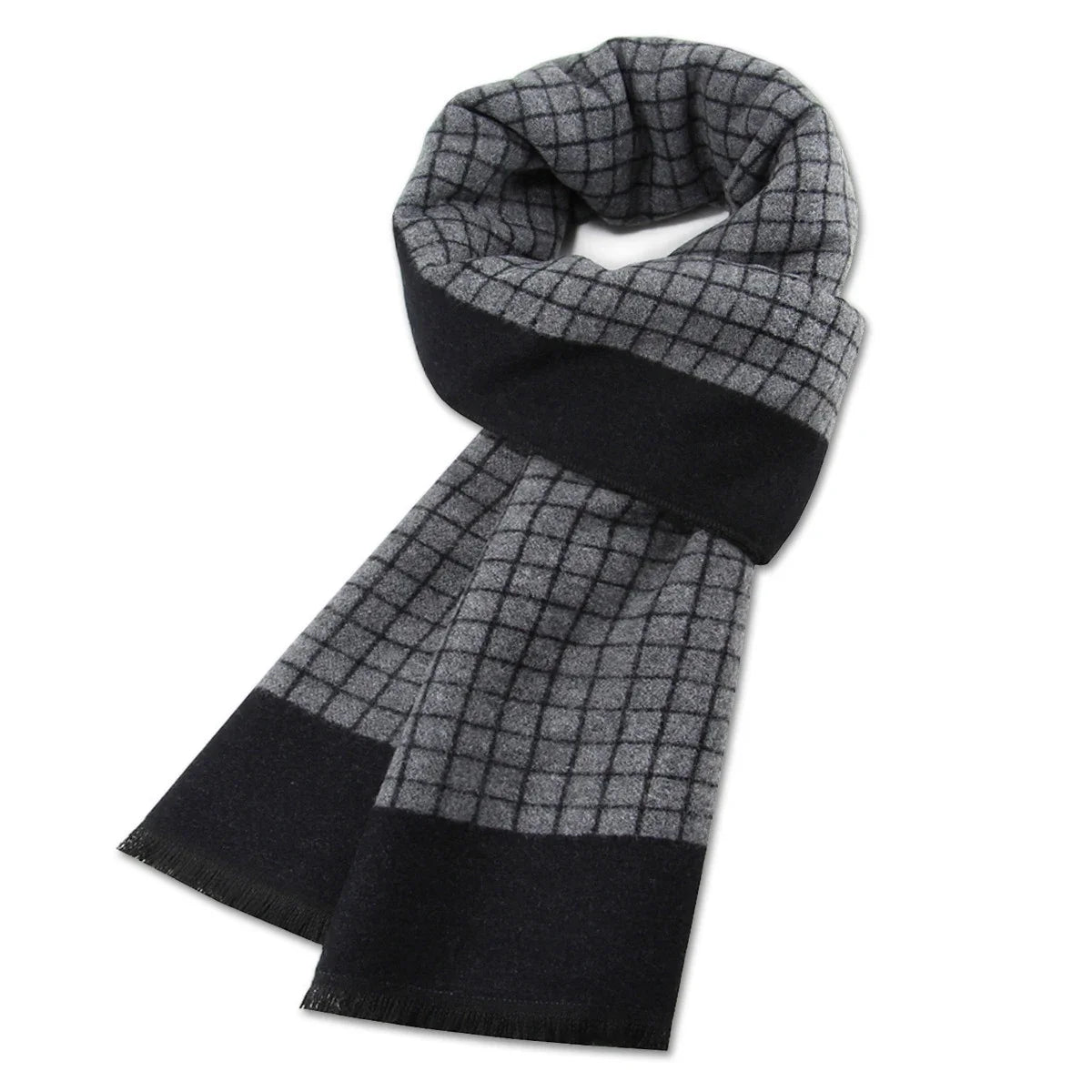 Men's Plaid Wool Winter Scarf