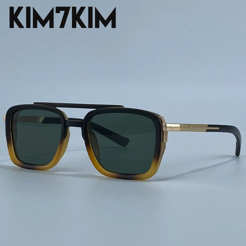 Men's Polarized Double Bridge Square Sunglasses