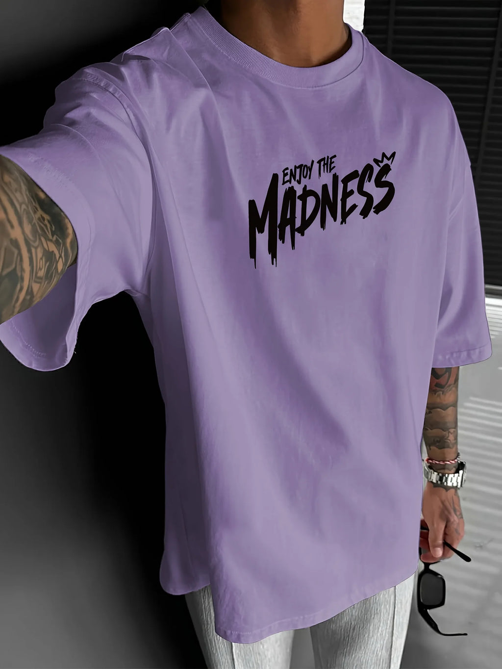 Men's Cartoon Letter Print T-Shirt