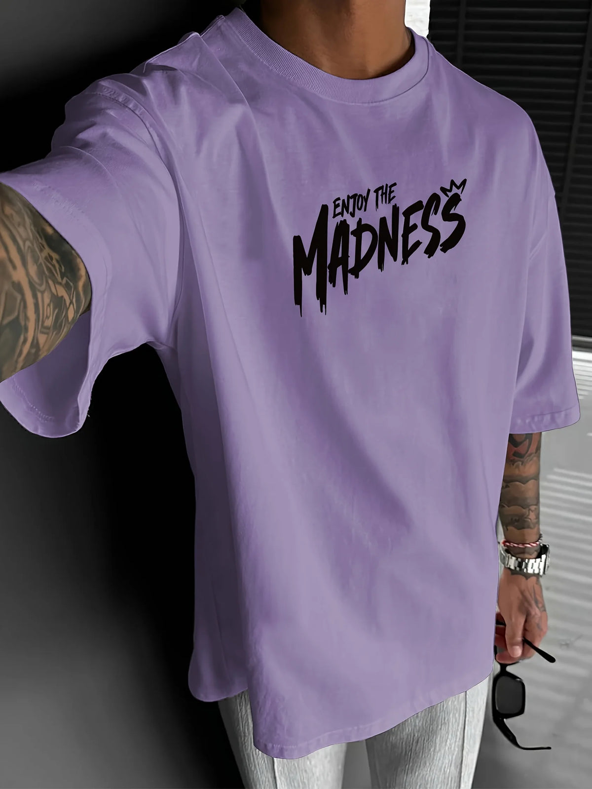 Men's Cartoon Letter Print T-Shirt