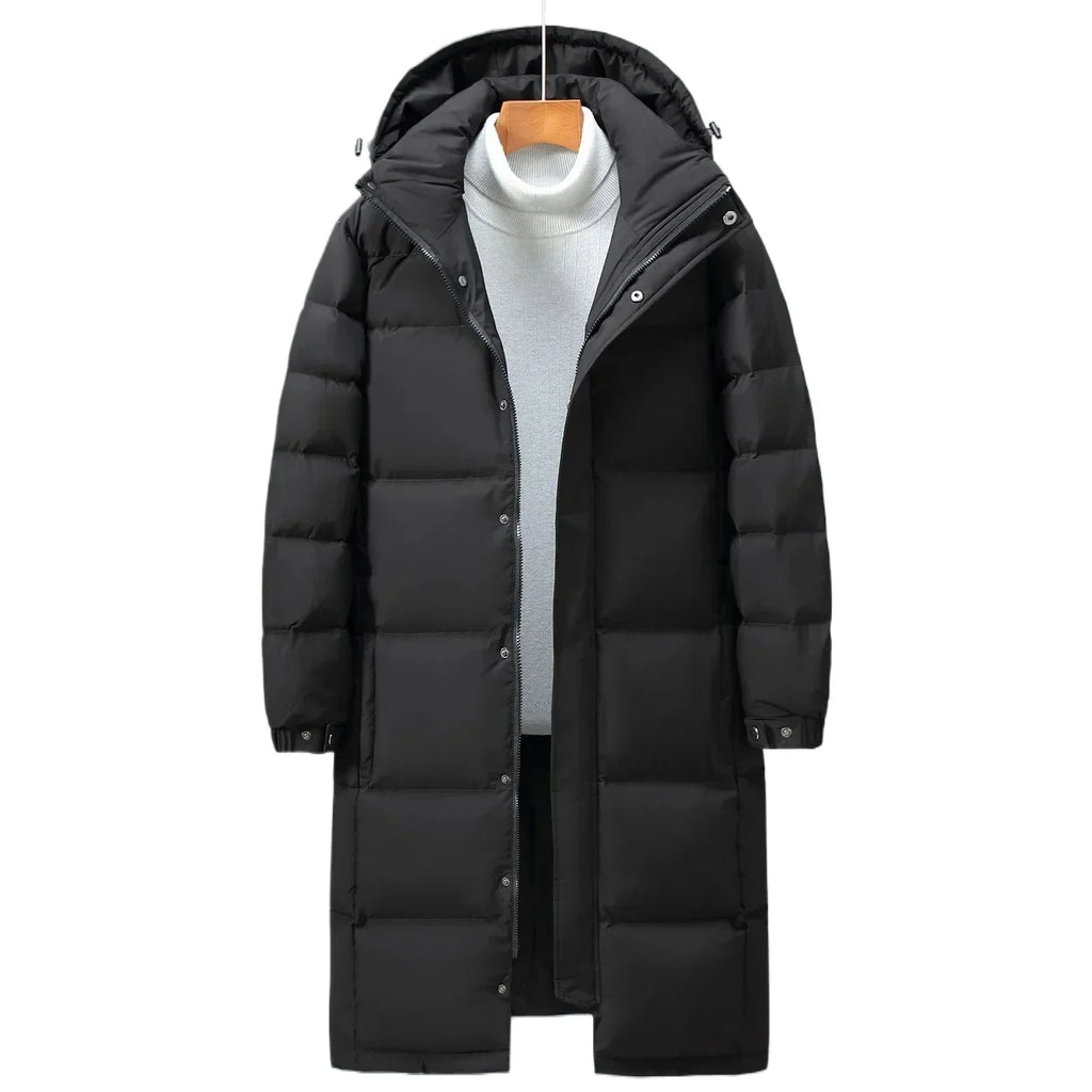 Men's Long White Duck Down Jacket