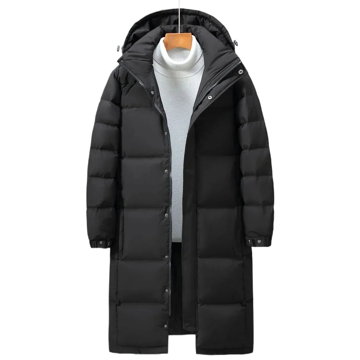 Men's Long White Duck Down Jacket