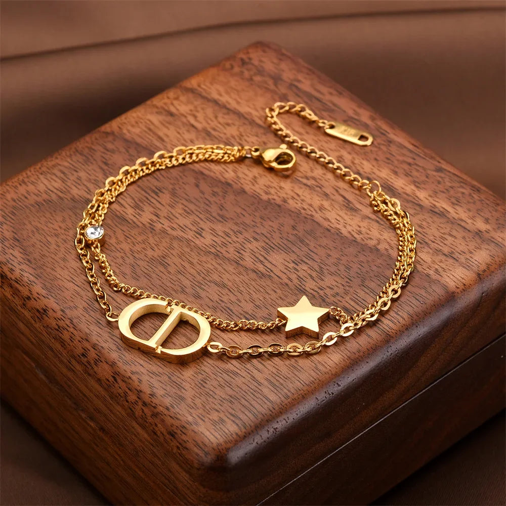 ⭐ Titanium Steel Letter Star Bracelet