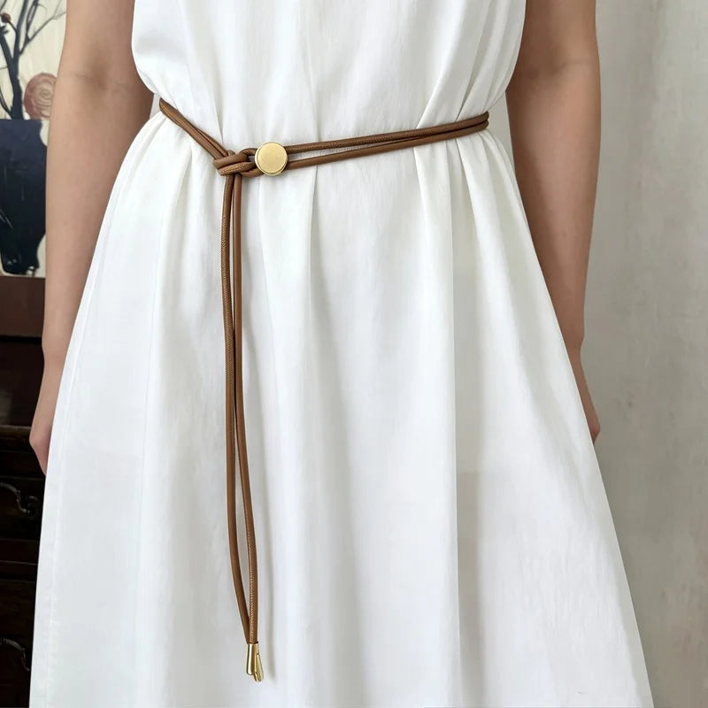 Retro Thin Knotted Waist Belt