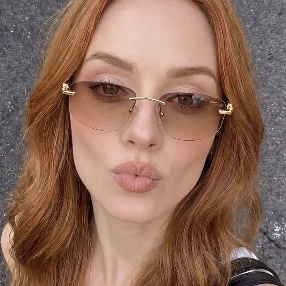 Women's Frameless Polygon Sunglasses
