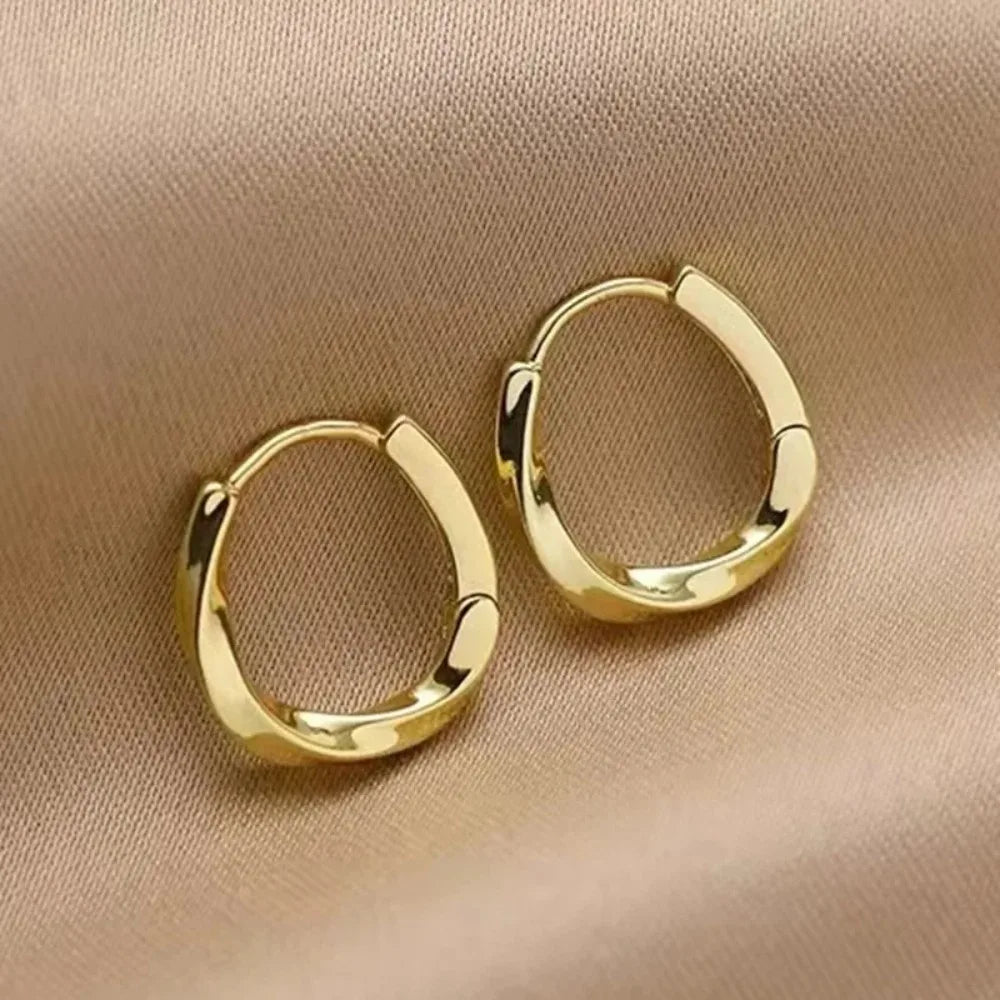 Gold Twisted Hoop Earrings