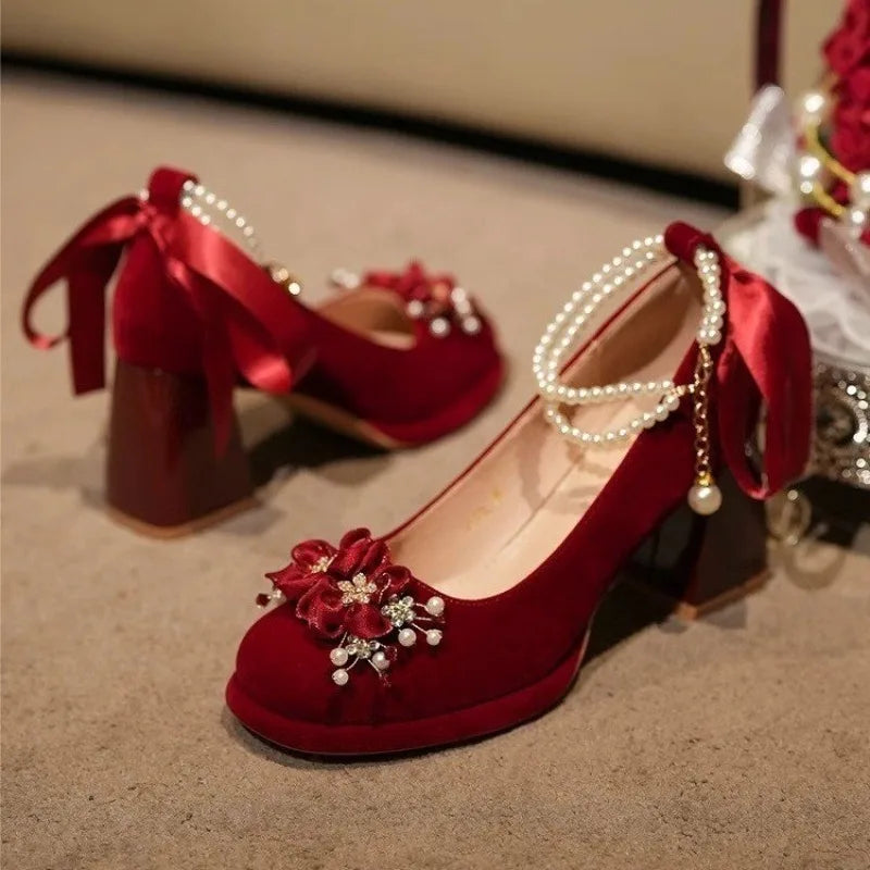Red Wedding Mary Jane Heels