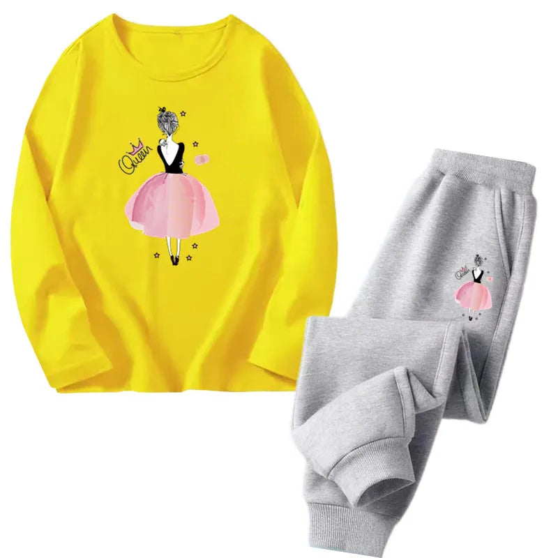 Girls Ballet Print Top & Pants Set
