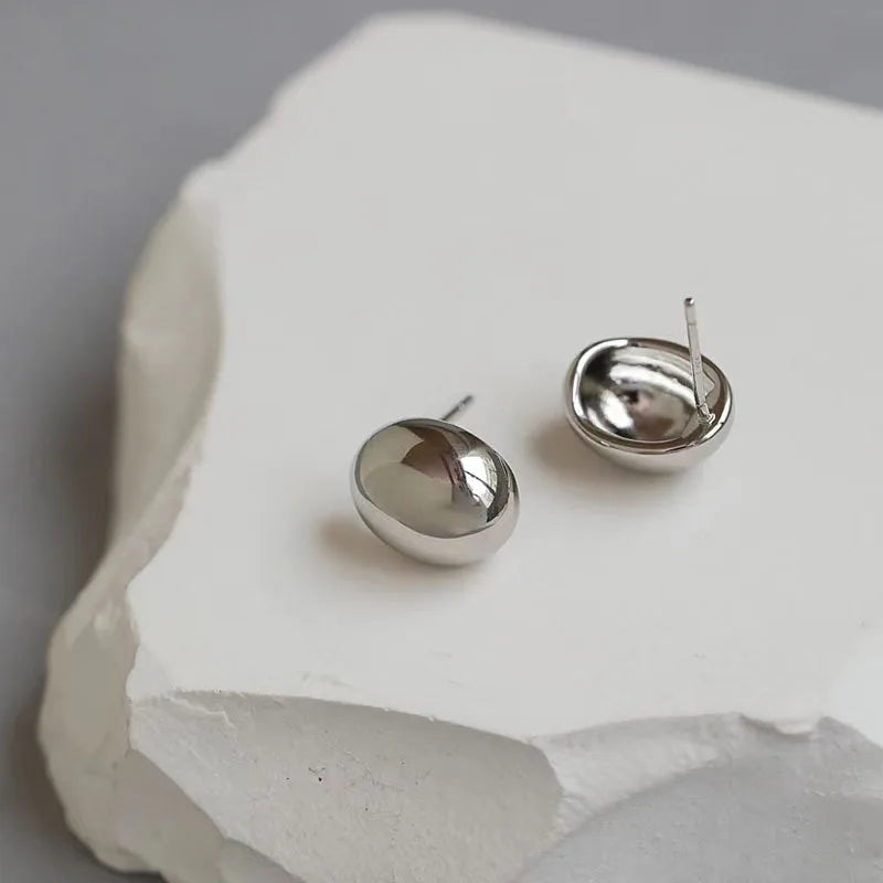 2-in-1 Geometric Oval Stud Earrings