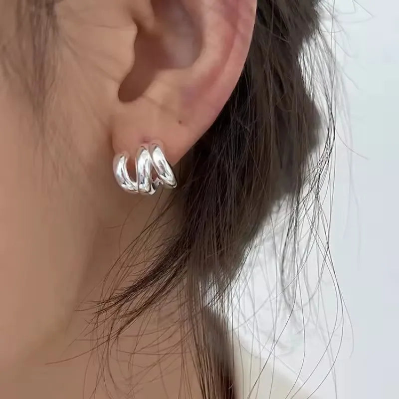 925 Silver Heart Hoop Earrings