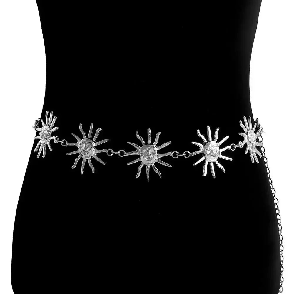 Vintage Sun Metal Waist Chain Belt
